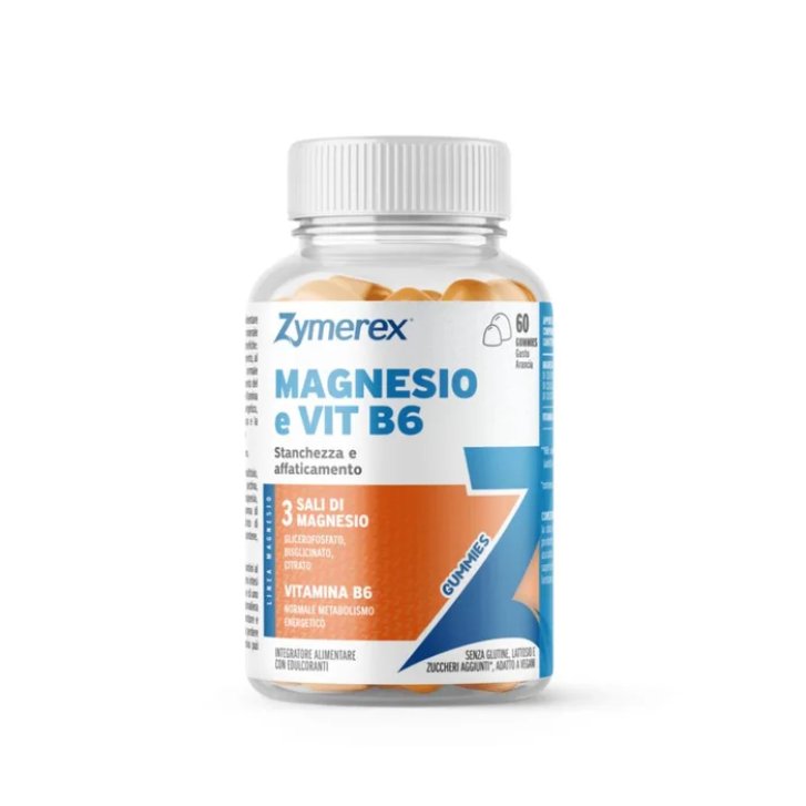 Zymerex Magnesio e Vit B6 Integratore Alimentare con 3 Salis di Magnesio 60 Gummies - ZYMEREX Zymerex Magnesio e Vit B6 Integratore Alimentare con 3 Salis di Magnesio 60 Gummies - ZYMEREX