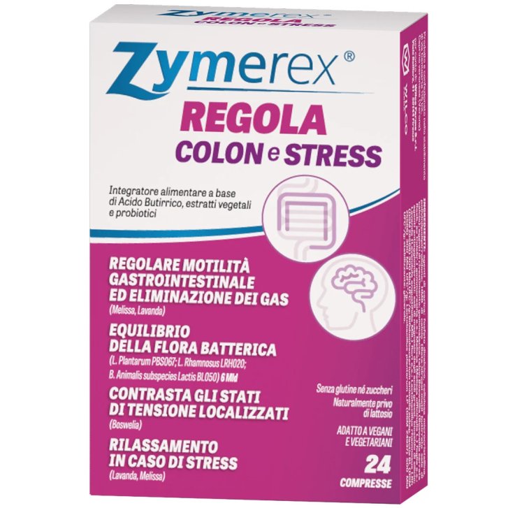 Zymerex Regola Colon e Stress Integratore con Probiotici e Boswellia 24 Compresse - ZYMEREX
