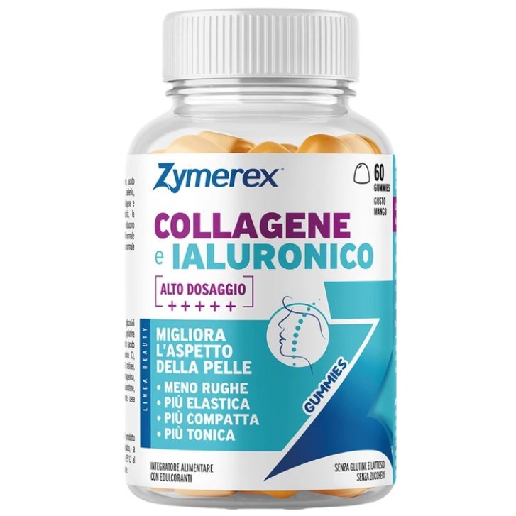 Zymerex Collagene e Ialuronico Integratore per Pelle Elasticità e Rughe 60 Gommose - ZYMEREX