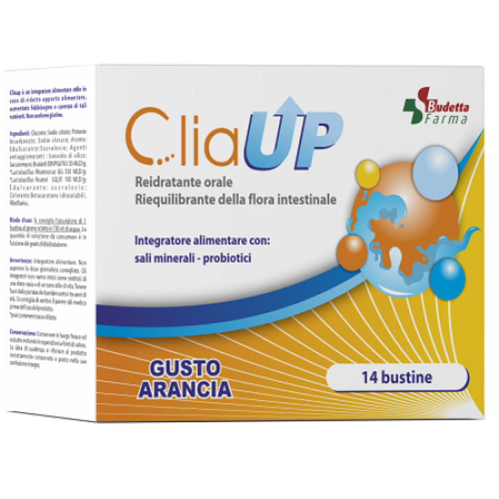 CliaUP Integratore Reidratante con Probiotici e Sali Minerali 14 Bustine - Budetta Farma