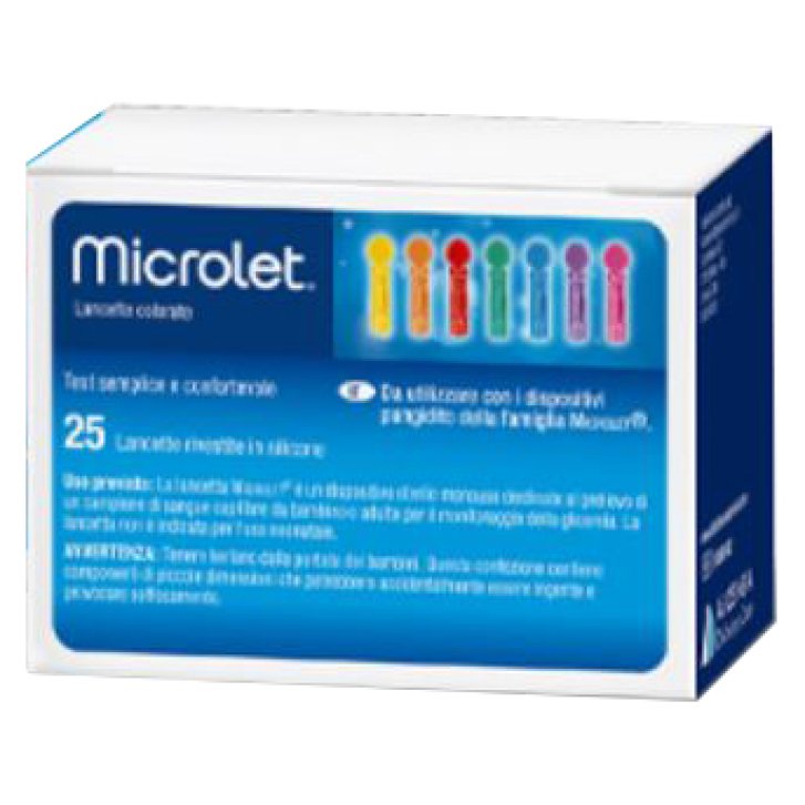 Microlet Lancette Pungidito Colorate Rivestite in Silicone 25 Pezzi - Ascensia Diabetes Care