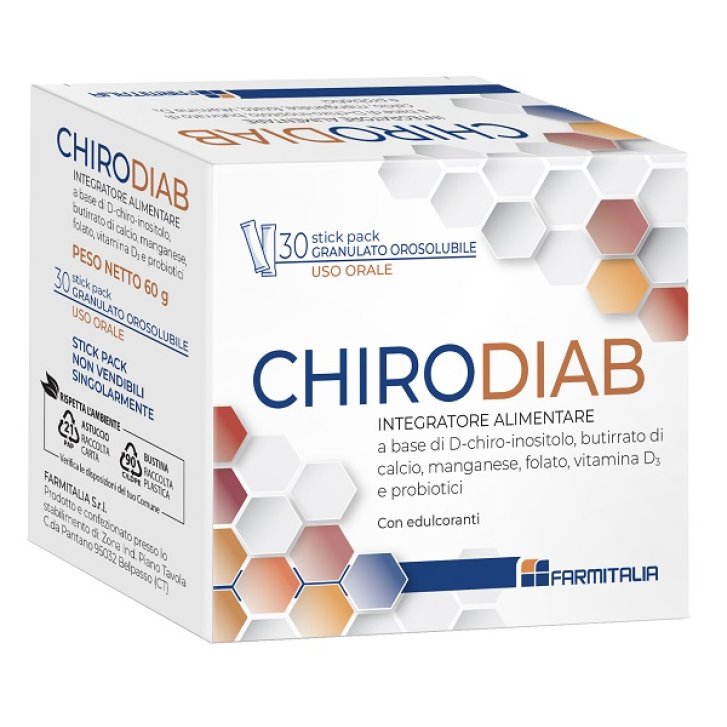 Chirodiab Integratore Alimentare con D-Chiro-Inositolo e Probiotici 30 Stick Pack - LJ Pharma