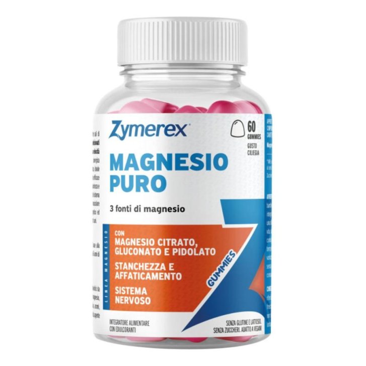 Zymerex Magnesio Puro Integratore Alimentare con 3 Sali di Magnesio 60 Gommose - ZYMEREX Zymerex Magnesio Puro Integratore Alimentare con 3 Sali di Magnesio 60 Gommose - ZYMEREX