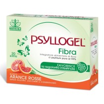Psyllogel Integratore Fibra Psyllium 20 Bustine Arance Rosse Senza Glutine e Zuccheri - Nathura