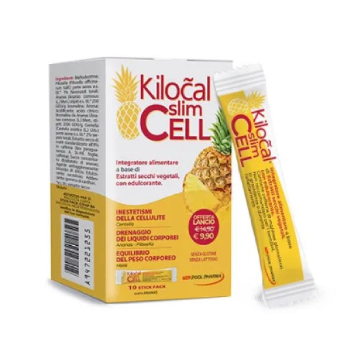 Kilocal Slim Cell Integratore Anticellulite Ananas 10 Stick Pack - Pool Pharma