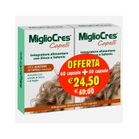 MiglioCres Integratore Naturale per Capelli Crescita e Vitalità 120 Capsule - F&F Srl