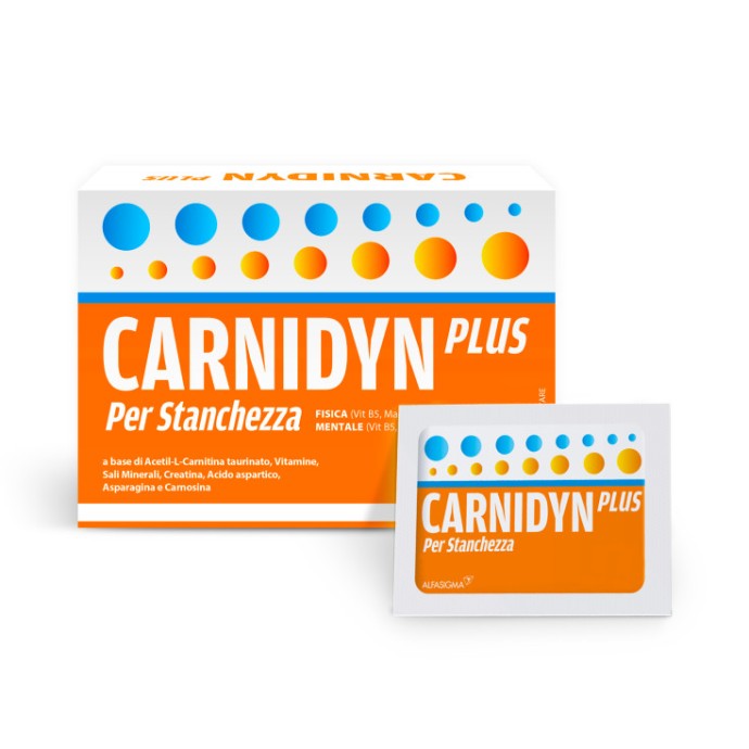 Carnidyn Plus Integratore Energetico 20 Bustine Gusto Arancia Senza Glutine - Alfasigma