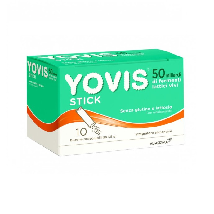 Yovis Stick Integratore Probiotico 50 Miliardi Fermenti Lattici Senza Lattosio 10 Bustine - AlfaSigma