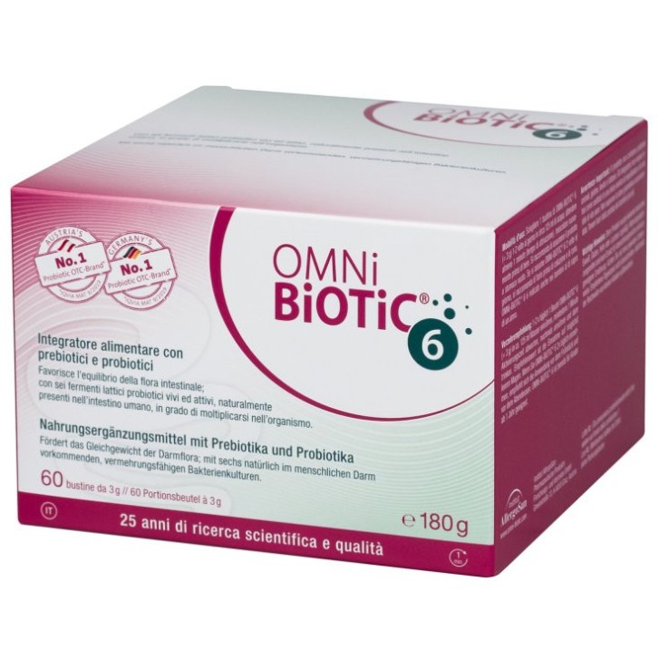 Omni-BiOTiC 6 Integratore Probiotico 6 Ceppi Attivi Senza Glutine 60 Bustine - Allergosan
