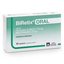 Biretix Oral Integratore per Pelle Acneica Antiossidante 30 Capsule - Difa Cooper