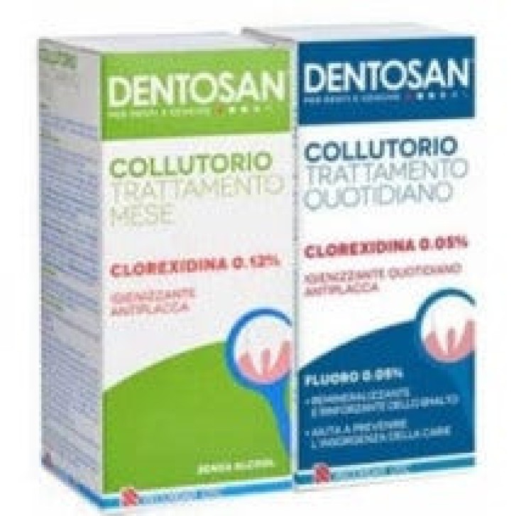 Collutorio Bipack Clorexidina 0,12% e 0,05% Senza Alcool per Ortodonzia 2x200ml - Dentosan