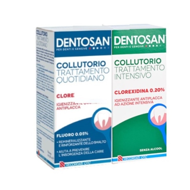 Collutorio BIPACK Antiplacca Clorexidina 0,2% e 0,05% Senza Alcool 2x200ml - Dentosan