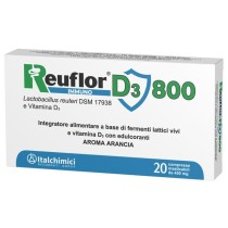 Reuflor D3 Integratore Probiotico con Vitamina D3 20 Compresse Masticabili Arancia - ITALCHIMICI