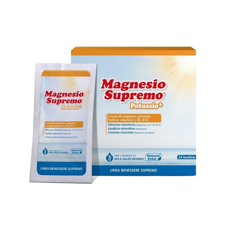Magnesio Supremo Potassio+ Integratore Senza Glutine 24 Bustine - Natural Point