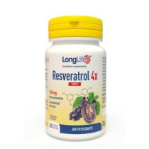 Resveratrol 4x Forte Integratore Antiossidante 60 Capsule Vegane Senza Glutine - Longlife