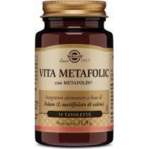 Vita Metafolic Integratore L-metilfolato di Calcio 400 mcg 50 Tavolette Vegano - Solgar