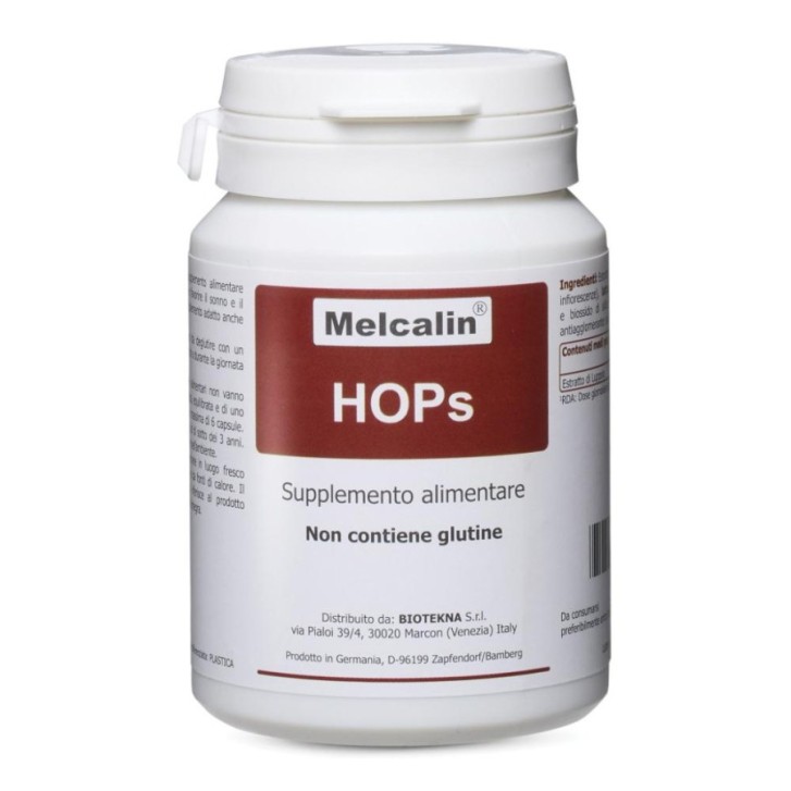 Melcalin HOPs Integratore Sonno e Rilassamento Senza Glutine 56 Capsule - Biotekna