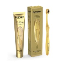 Dentifricio Sbiancante Luxury con Oro e Argento e Spazzolino 75ml Menta - Curasept