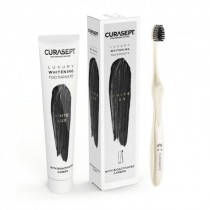 Dentifricio Sbiancante e Spazzolino Carbone Attivo Gusto Menta 75ml - Curasept