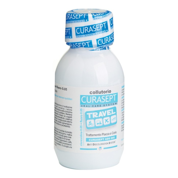 Collutorio Travel Clorexidina 0,05% Remineralizzante Senza Alcool 100ml - Curasept