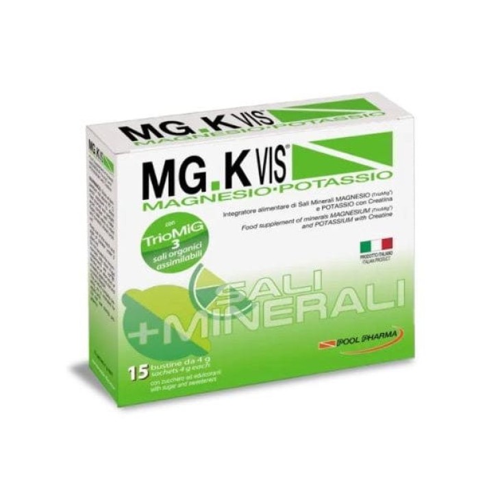 MG.K VIS Integratore Magnesio e Potassio Lemonade Senza Glutine 15 Bustine - Pool Pharma