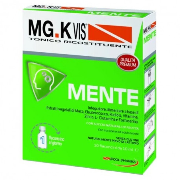 MG.K VIS Tonico Ricostituente per la Mente Integratore 10 Flaconcini 10ml - Pool Pharma