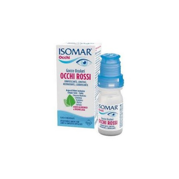 Isomar Occhi Rossi Gocce Oculari Idratanti con Acido Ialuronico 0,2% 10ml - Euritalia Pharma