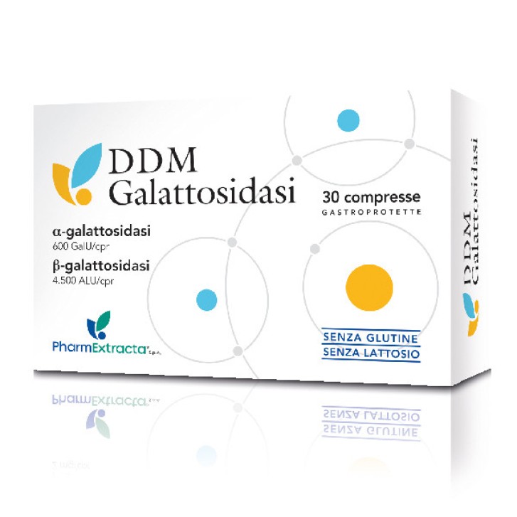 DDM Galattosidasi Integratore Enzimi Digestivi Senza Glutine e Lattosio 30 Compresse - Pharmextracta