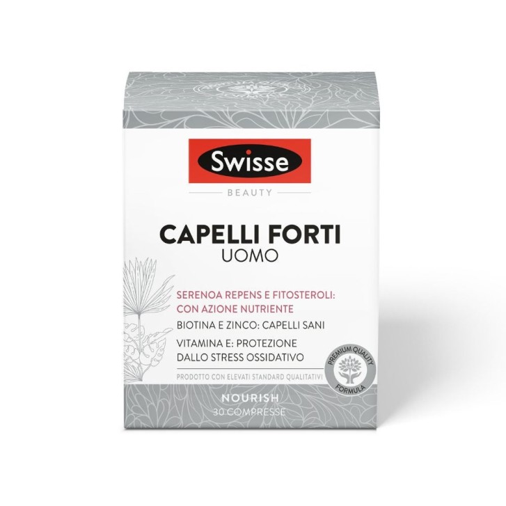 Integratore Capelli Forti Uomo con Biotina Zinco e Vitamina E 30 Compresse - Swisse