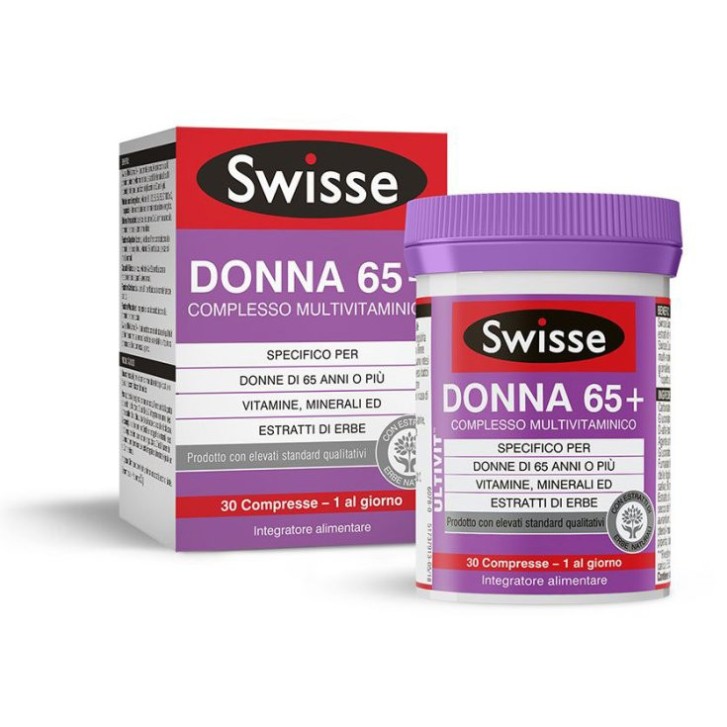 Multivitaminico Donna 65+ Integratore con Vitamine Minerali e Antiossidanti 30 Compresse - Swisse