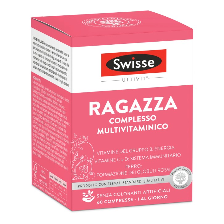 Multivitaminico per Ragazze Supporto Energetico e Immunitario 60 Compresse - Swisse