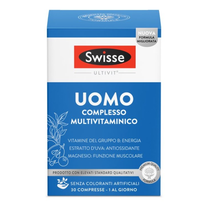 Multivitaminico Uomo Integratore con Vitamine e Minerali 30 Compresse - Swisse