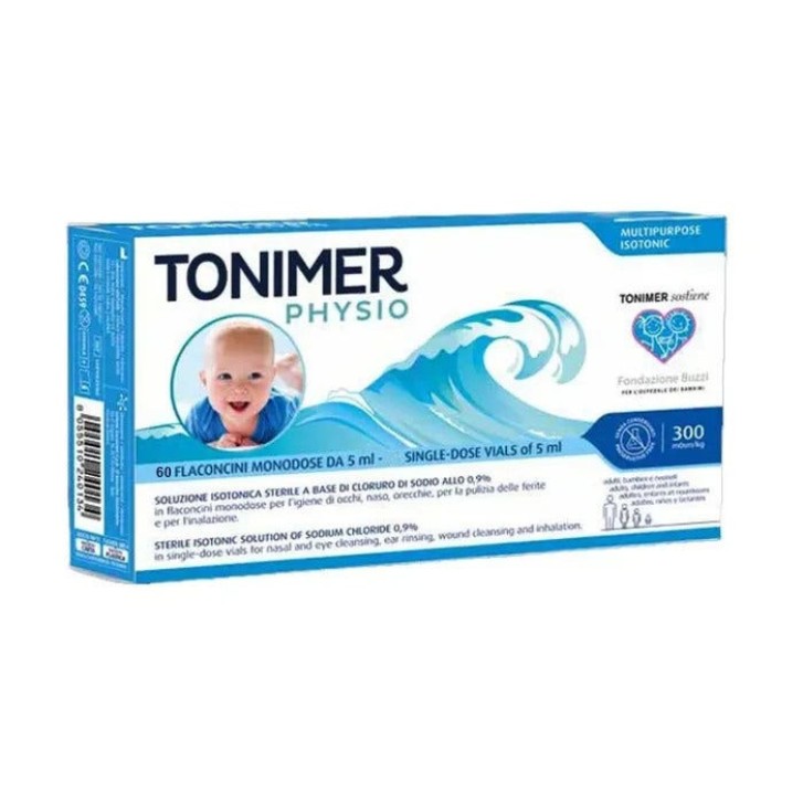 Soluzione Isotonica Sterile 0,9% NaCl per Occhi Naso Orecchie 60x5ml Monodose - Tonimer
