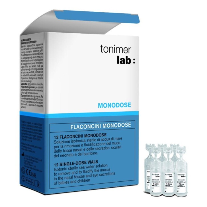 Tonimer Lab Soluzione Isotonica Nasale Neonati e Bambini 12 Flaconcini 5ml - Ganassini