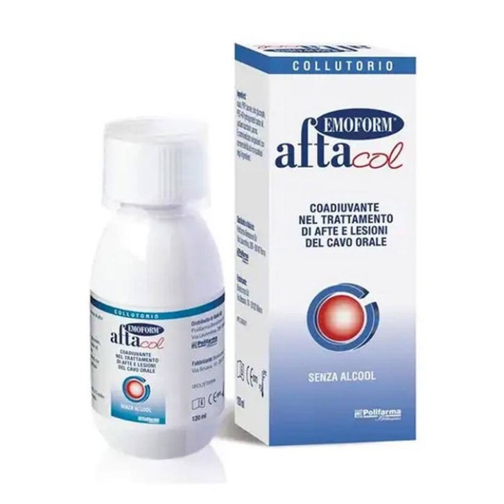 Emoform Aftacol Collutorio per Afte e Ulcere Senza Alcol 120mL - Polifarma