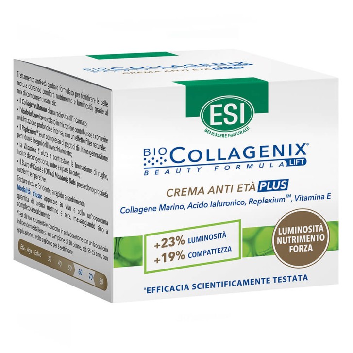 Biocollagenix Crema Anti-Età Viso e Collo con Collagene e Acido Ialuronico 50ml - ESI
