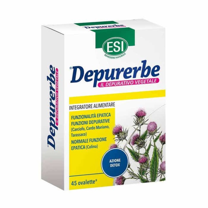 Integratore Depurativo Fegato Carciofo e Tarassaco 45 Ovalette Vegano Senza Glutine - ESI