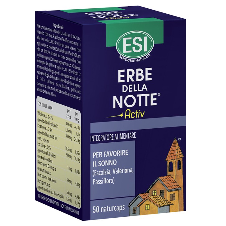 Erbe della Notte Activ Integratore Rilassante Naturale Senza Glutine e Lattosio - ESI