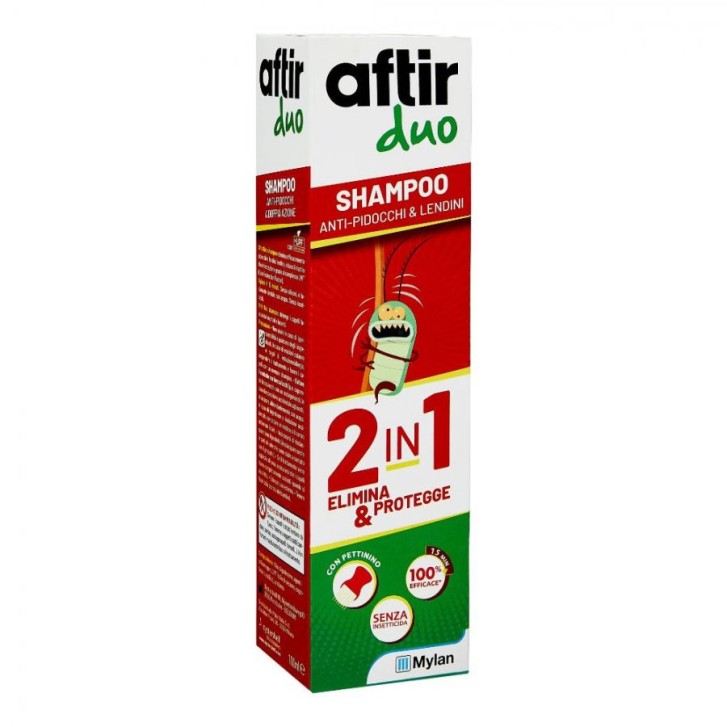 Shampoo Antipidocchi Doppia Azione Senza Insetticidi per Famiglia 100ml - Aftir Duo