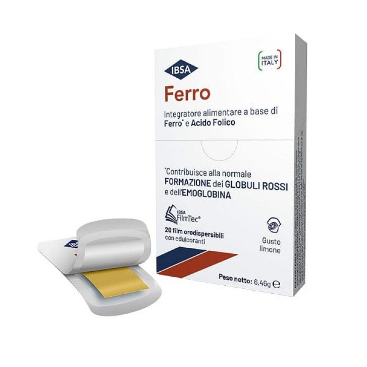 Integratore Ferro e Acido Folico 20 Film Orodispersibili Gusto Limone Senza Glutine - IBSA