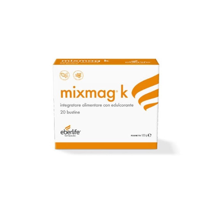 Mixmag K Integratore Alimentare Magnesio e Potassio Gusto Arancia 20 Bustine - Eberlife