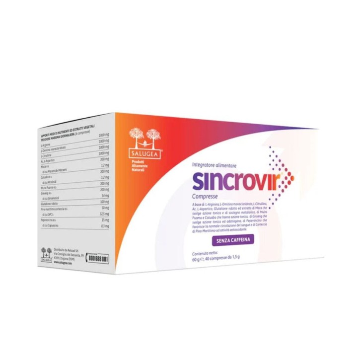 Sincrovir Integratore Vigore Maschile con L-Arginina e Maca 40 Compresse - Salugea