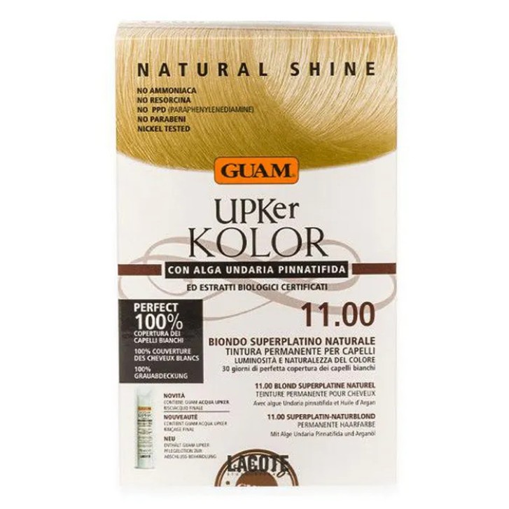 Tinta per Capelli Biondo Superplatino Naturale 11.0 Senza Ammoniaca Copertura 100% - Guam