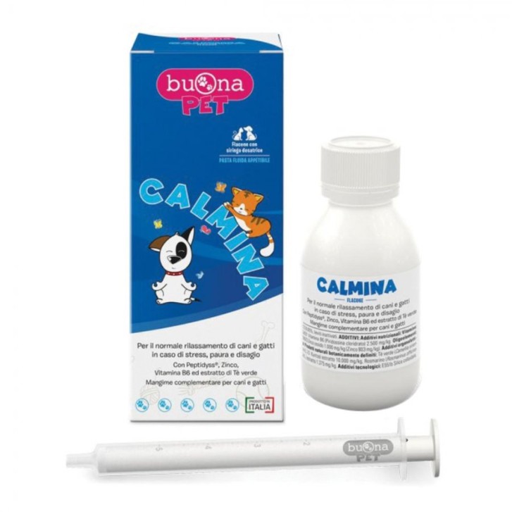 Calmina Mangime Complementare Rilassante per Cani e Gatti 60g - Buona