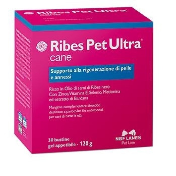 Integratore Dermico per Cani Ribes Nero Omega-3 e Omega-6 30 Bustine - NBF Lanes