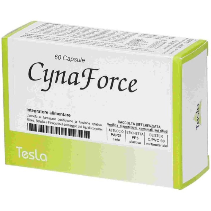 Cynaforce Integratore per Funzioni Epatiche e Drenaggio 60 Capsule - Tesla S.a.s.