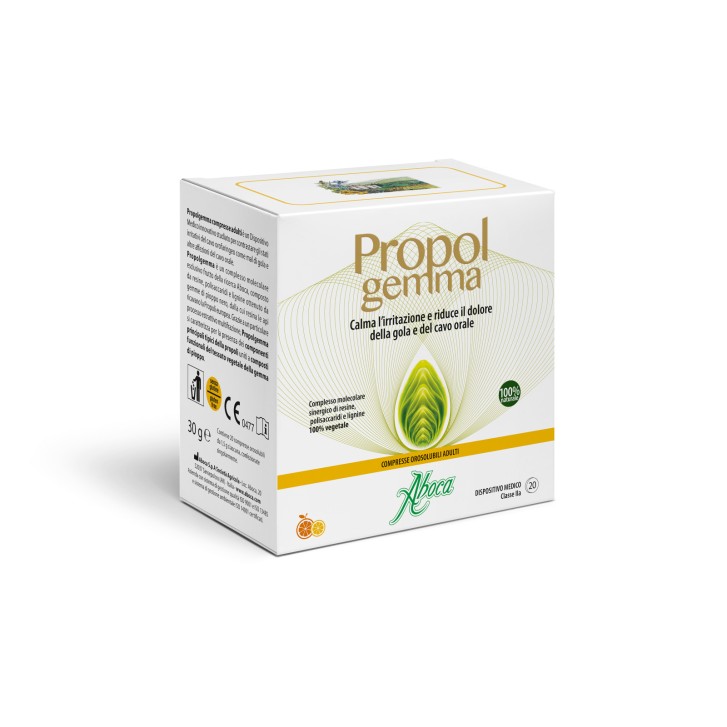 Propolgemma Integratore Mal di Gola 20 Compresse Orosolubili Senza Glutine - Aboca