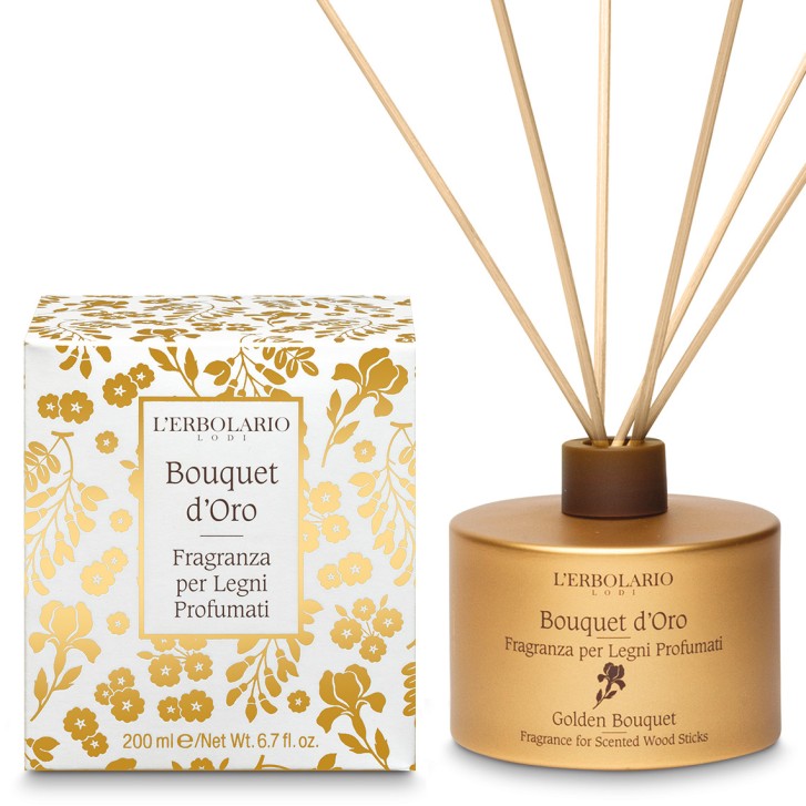 Bouquet d\'Oro Fragranza per Legni Profumati Fiore d\'Arancio Luminosa 200 ml - L\'Erbolario