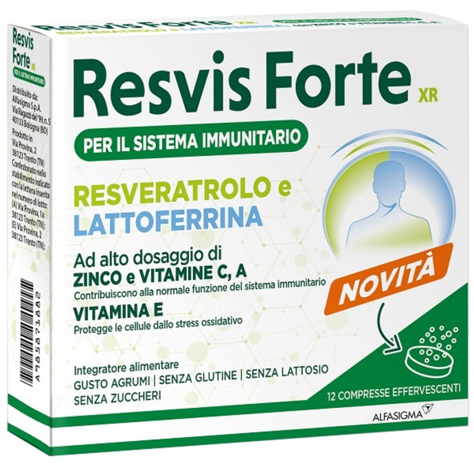 Resvis Forte XR Integratore Immunitario 12 Compresse Effervescenti Gusto Agrumi - Resvis