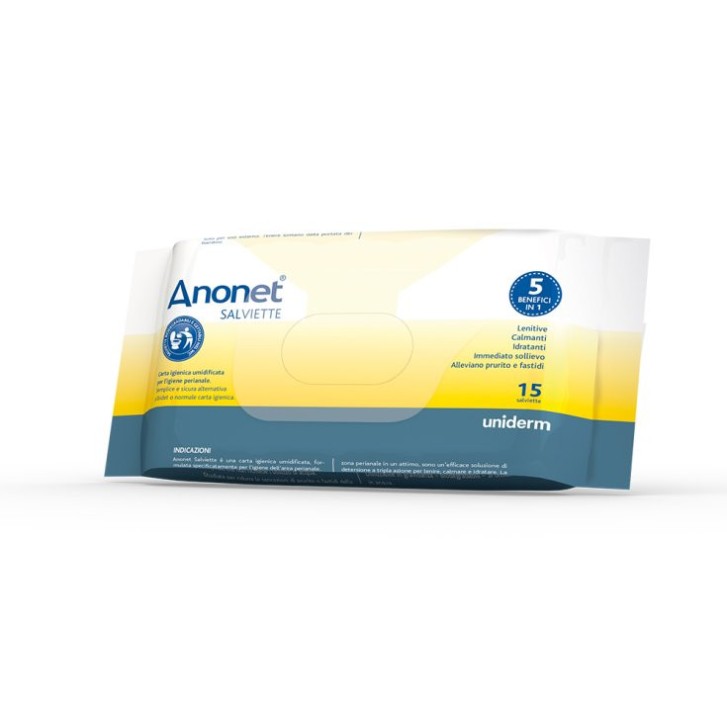 Salviette Igiene Intima Lenitive Biodegradabili con Aloe e Malva 15 pezzi - Uniderm
